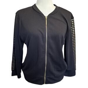 Nicki Minaj Studded Black Zip-Up Jacket Size L Streetwear Bomber